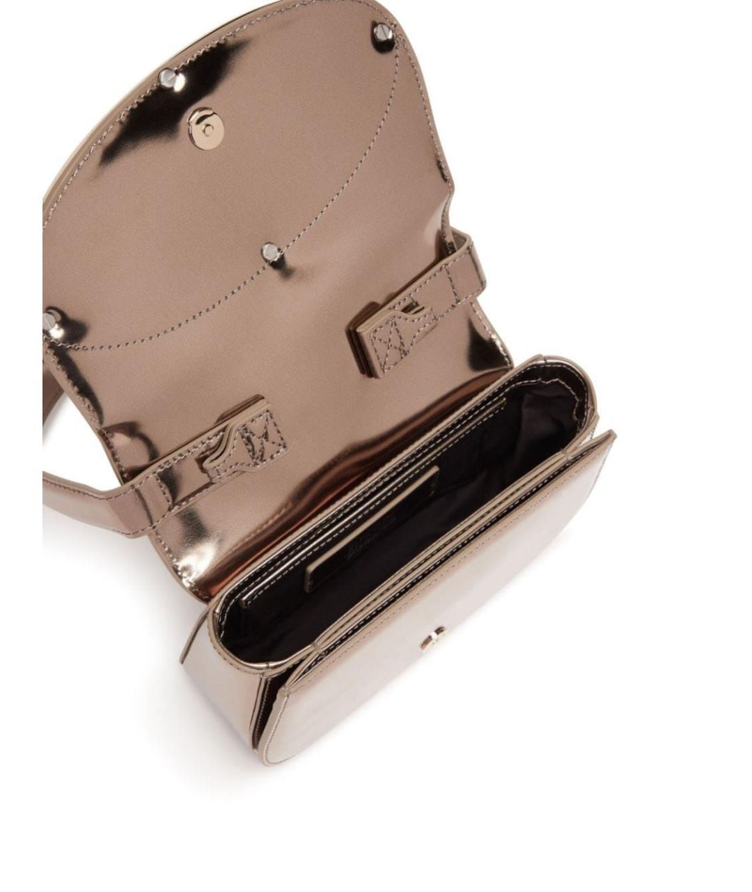 DIESEL Золотая кожаная сумка через плечо, фото 4