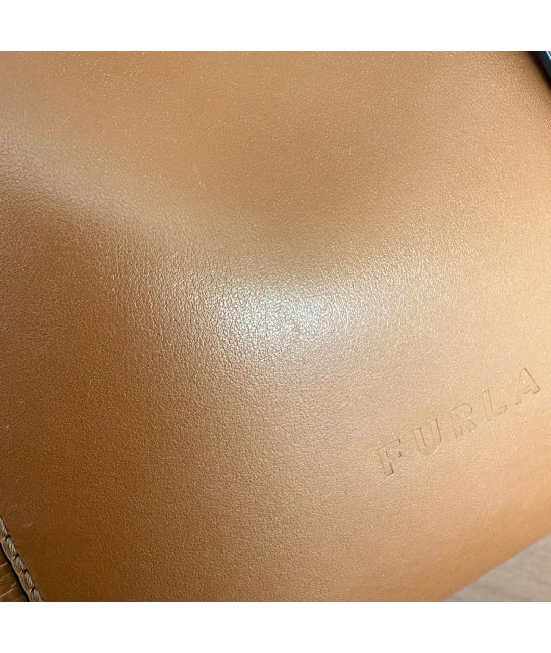 FURLA Коричневая кожаная сумка с короткими ручками, фото 8