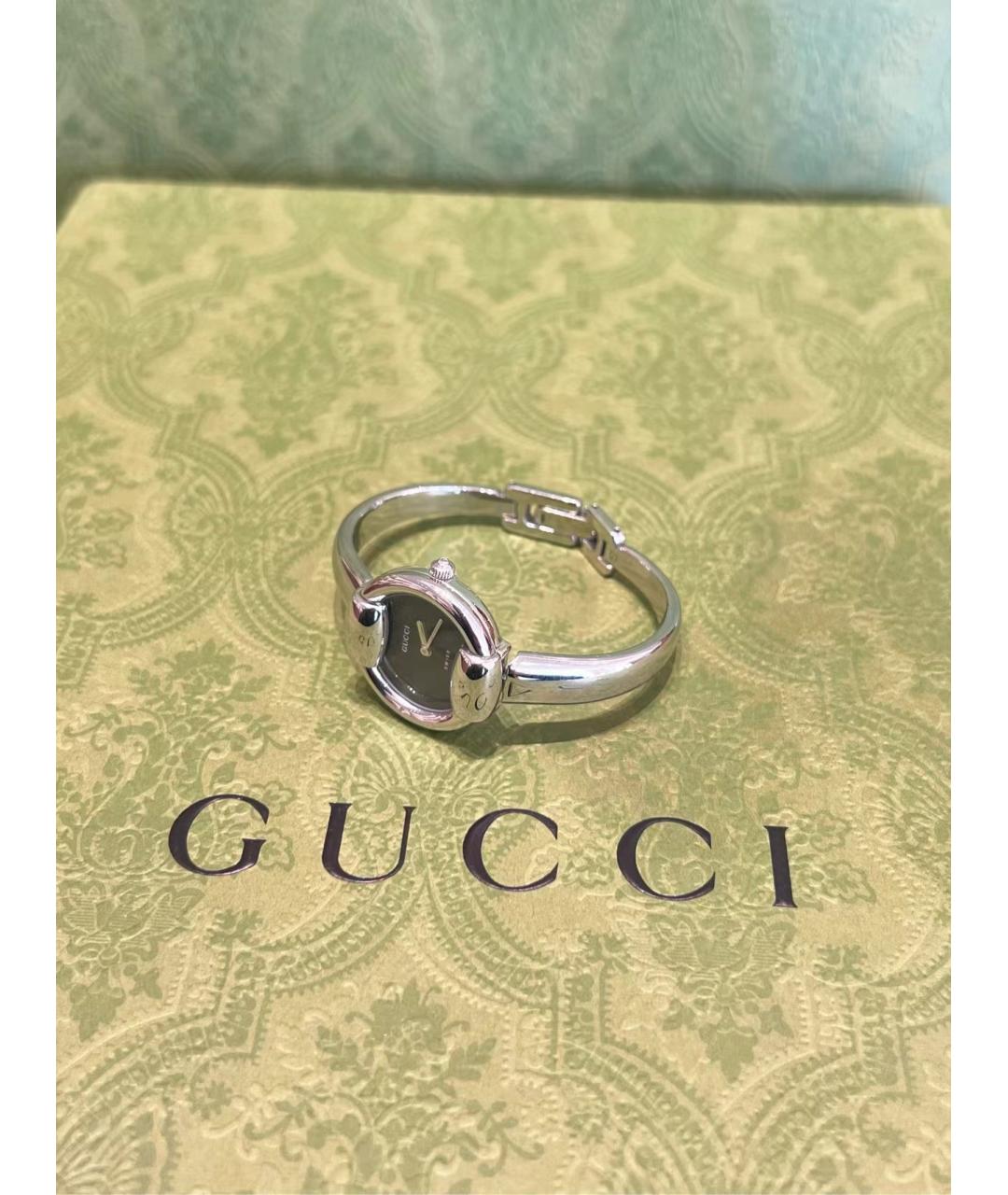 GUCCI Серебряные металлические часы, фото 5