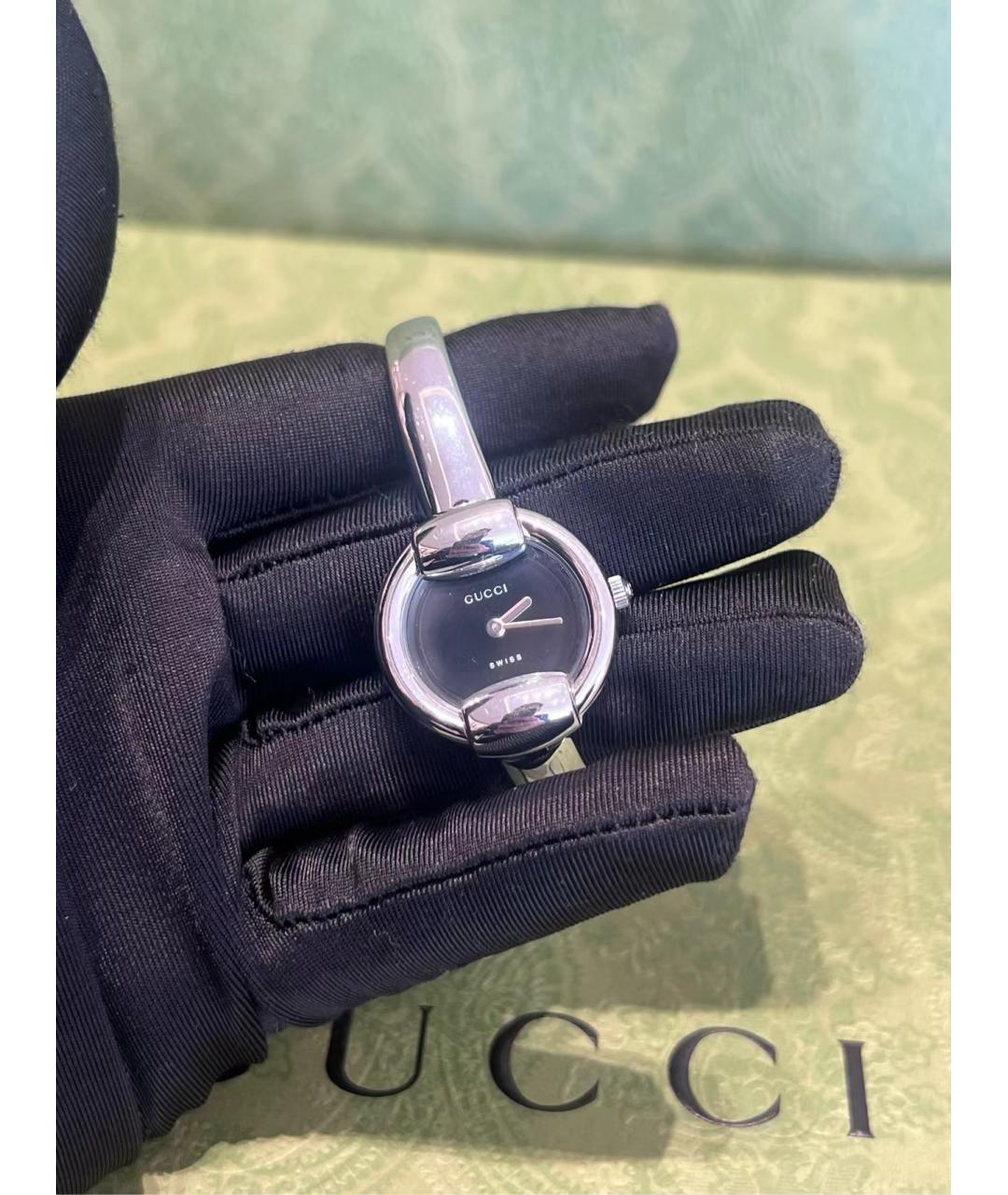 GUCCI Серебряные металлические часы, фото 7