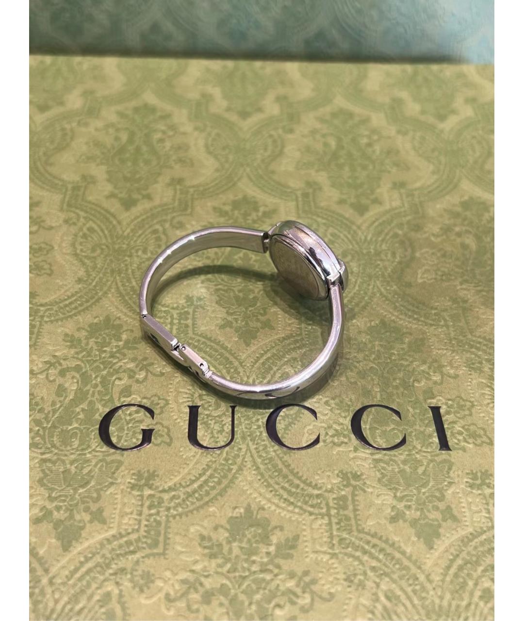 GUCCI Серебряные металлические часы, фото 4