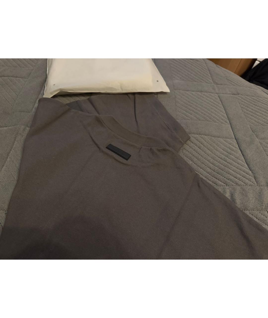 FEAR OF GOD ESSENTIALS Антрацитовая хлопковая футболка, фото 8