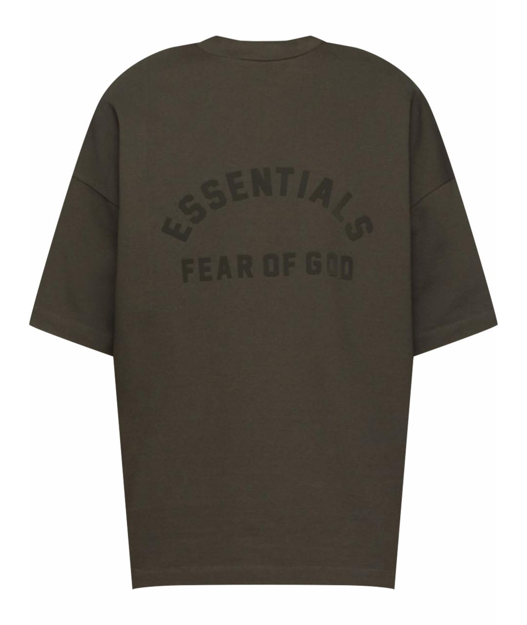 FEAR OF GOD ESSENTIALS Антрацитовая хлопковая футболка, фото 1
