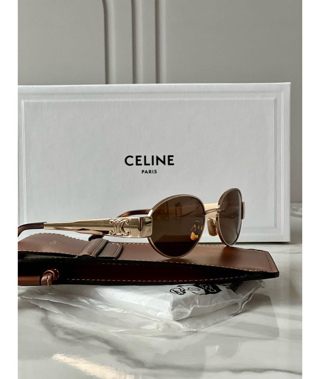 CELINE Зеленые металлические солнцезащитные очки, фото 2