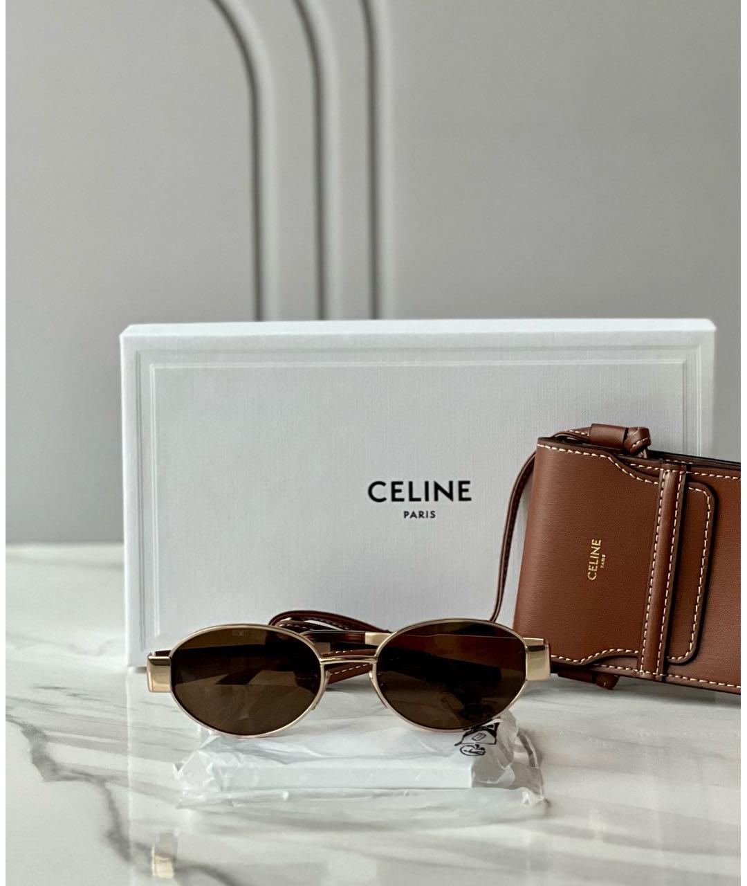 CELINE Зеленые металлические солнцезащитные очки, фото 6