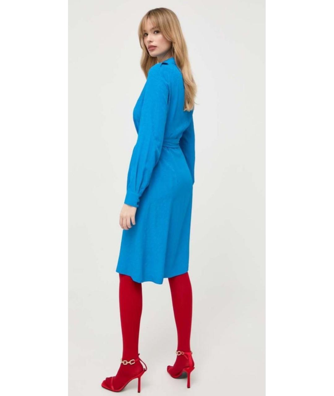 PINKO Синее ацетатное повседневное платье, фото 3