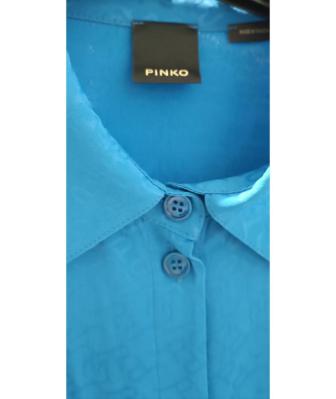 PINKO Синее ацетатное повседневное платье, фото 4