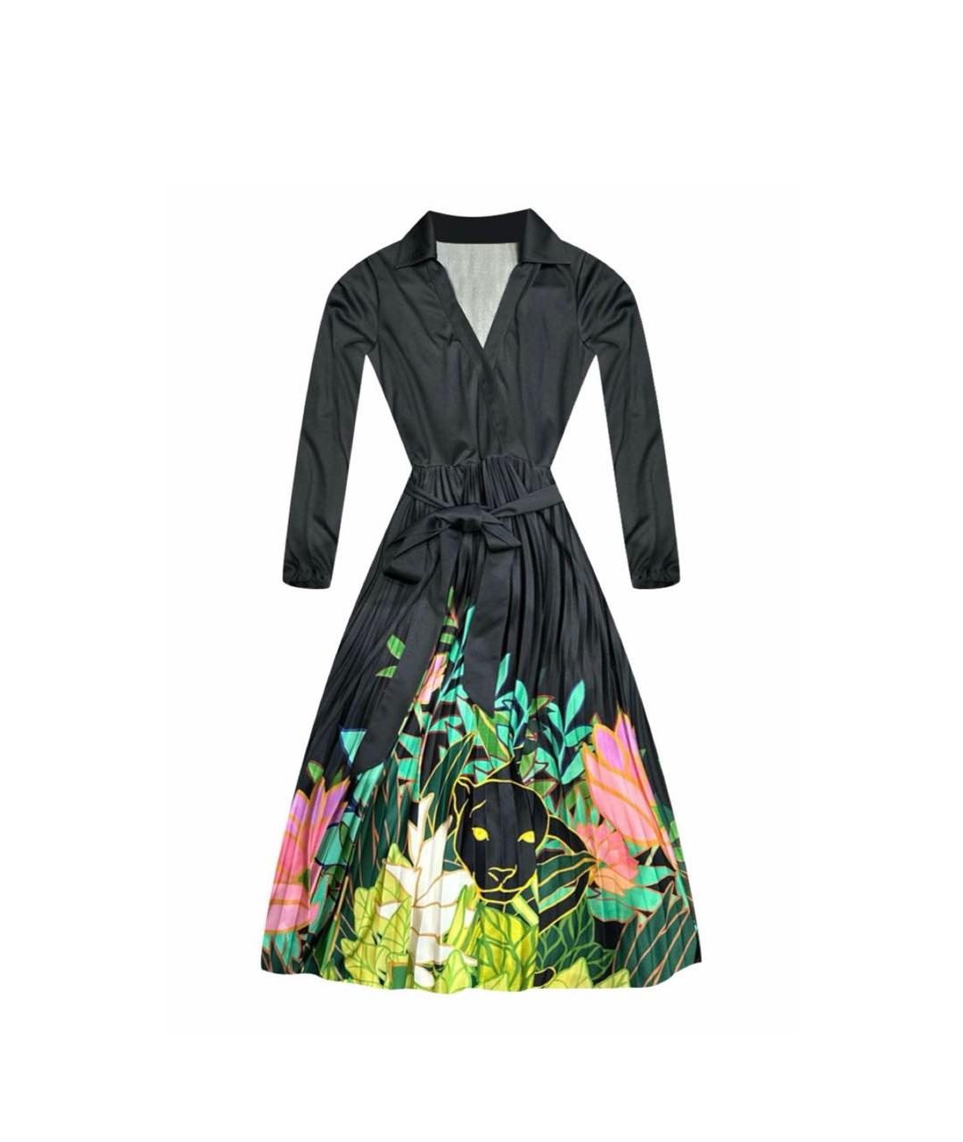 VALENTINO Черное вискозное повседневное платье, фото 1
