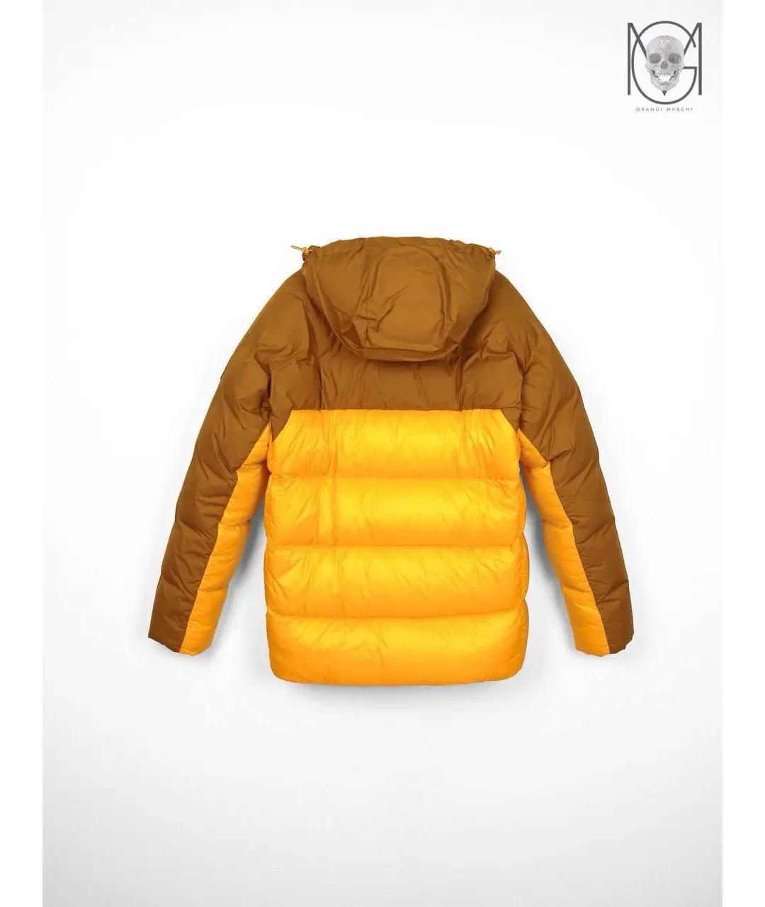 MONCLER Желтый полиамидовый пуховик, фото 2