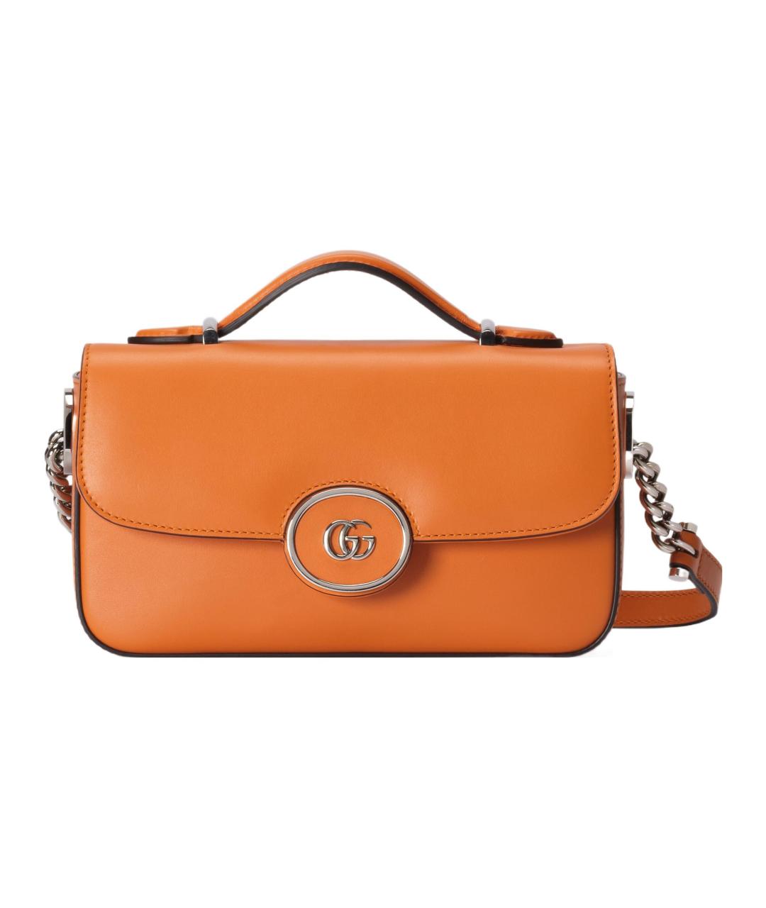 GUCCI Оранжевая кожаная сумка через плечо, фото 1