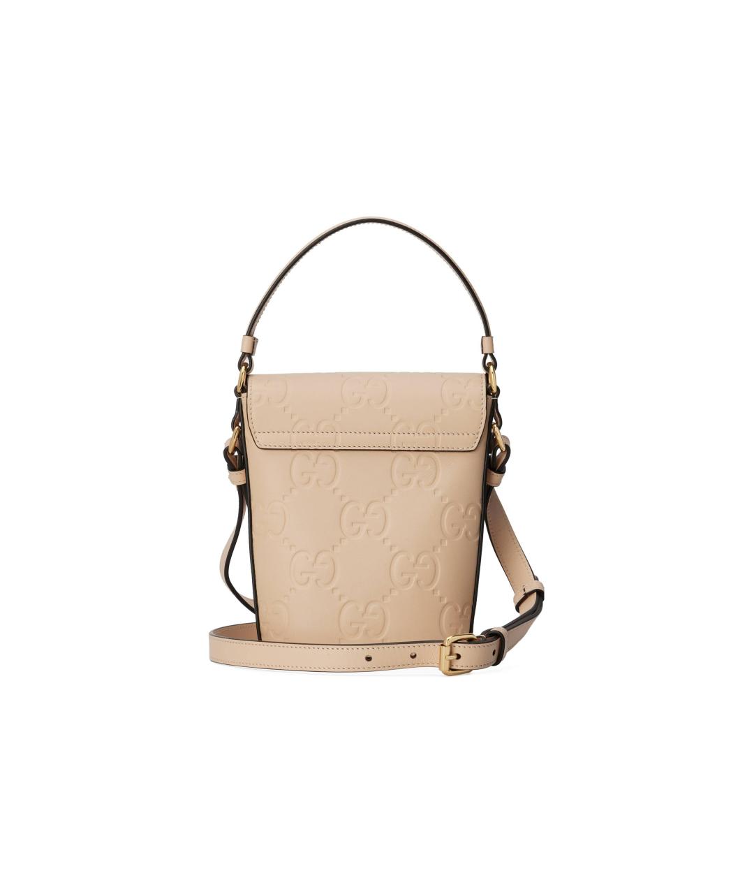 GUCCI Бежевая кожаная сумка через плечо, фото 4