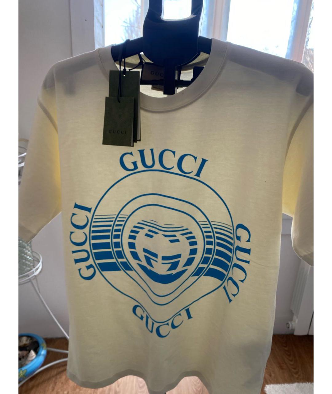 GUCCI Белая хлопковая футболка, фото 2