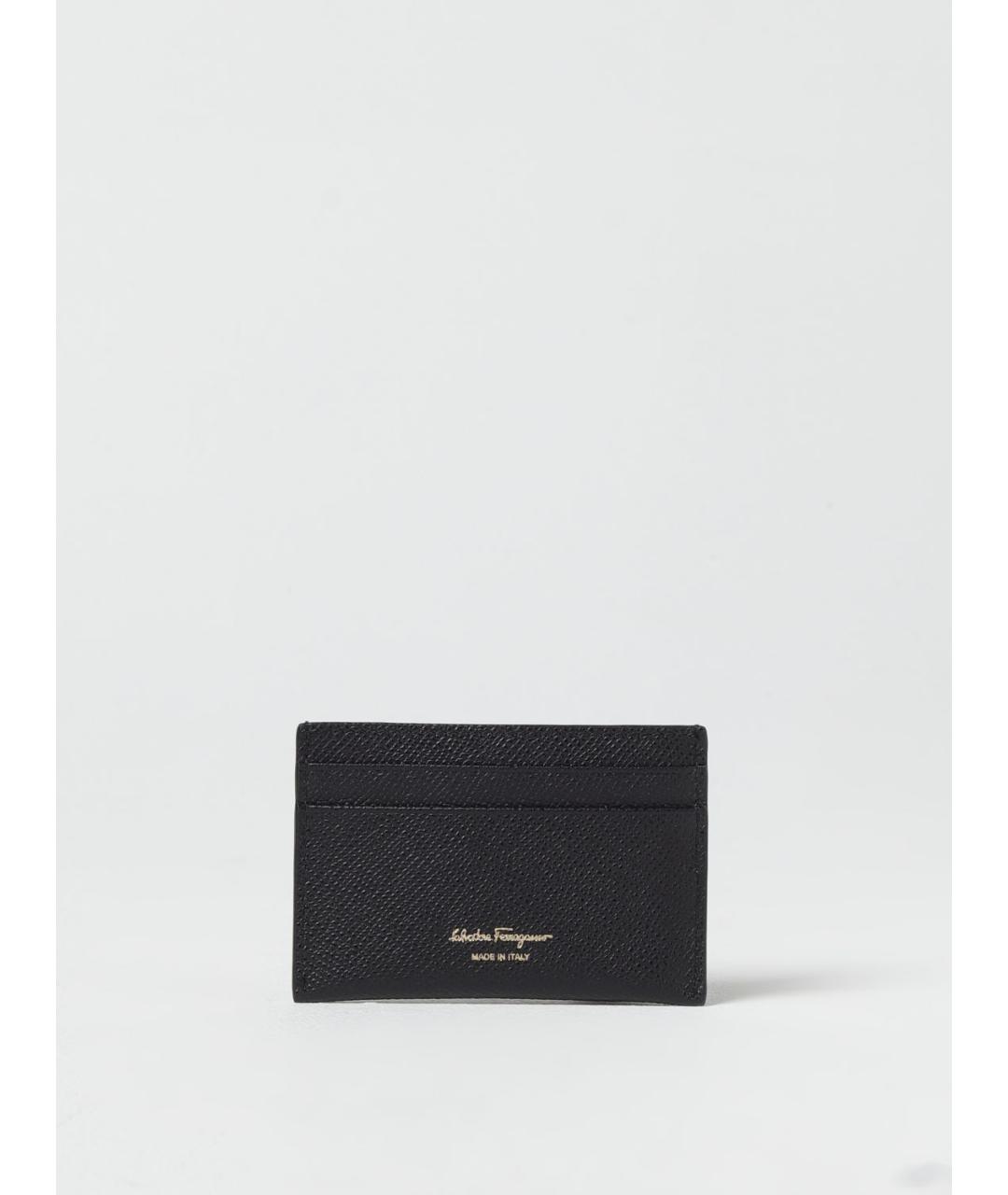 FERRAGAMO Черный кожаный кардхолдер, фото 2