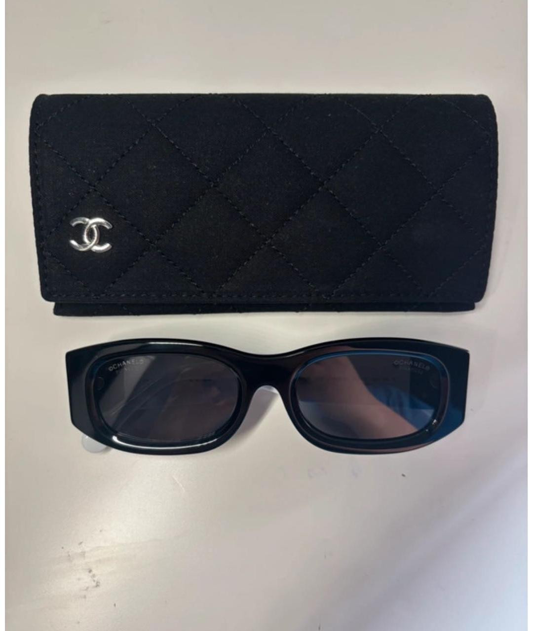 CHANEL Черные пластиковые солнцезащитные очки, фото 4