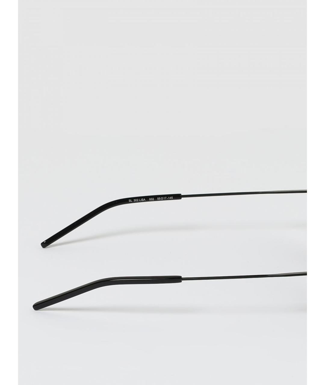 SAINT LAURENT Черные металлические солнцезащитные очки, фото 4