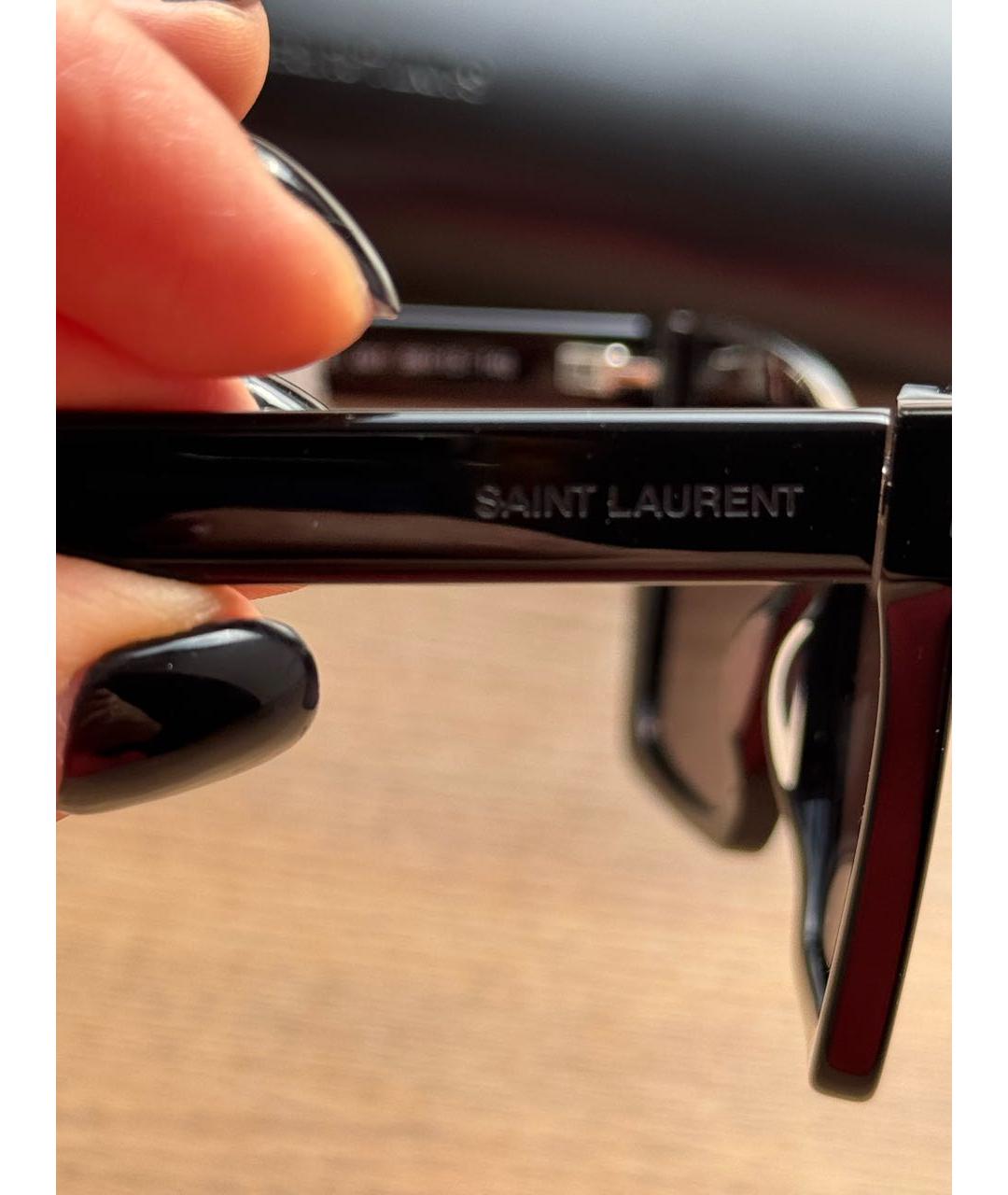 SAINT LAURENT Черные пластиковые солнцезащитные очки, фото 7