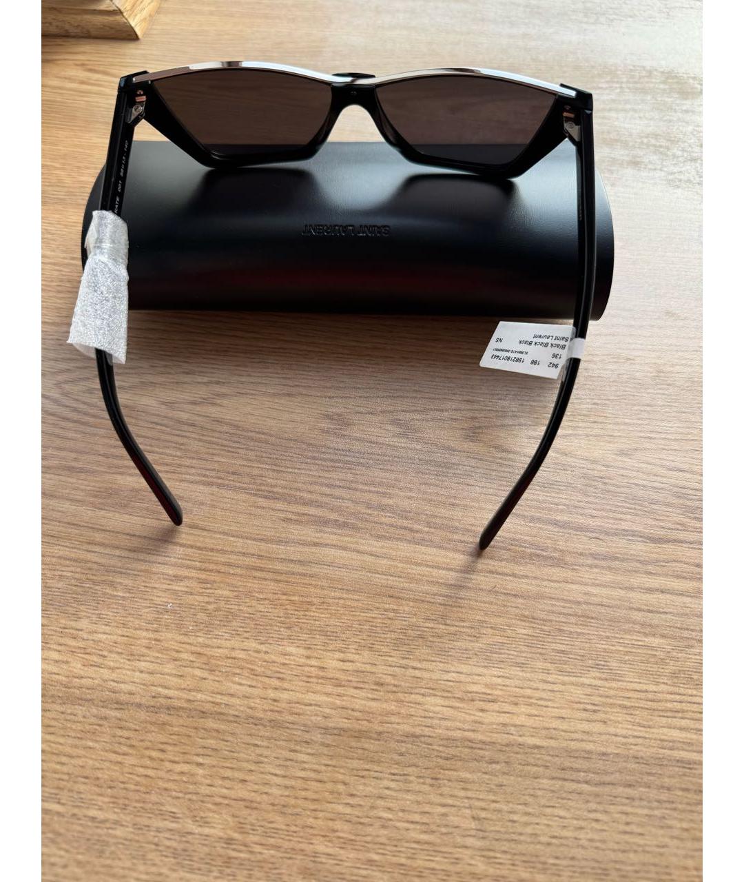 SAINT LAURENT Черные пластиковые солнцезащитные очки, фото 2