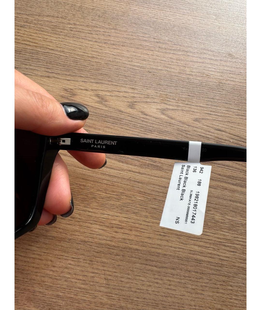 SAINT LAURENT Черные пластиковые солнцезащитные очки, фото 5