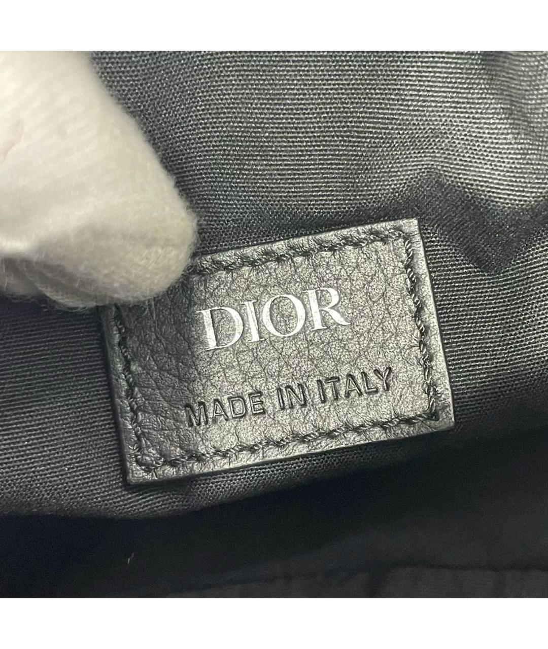 CHRISTIAN DIOR Черная жаккардовая сумка на плечо, фото 5