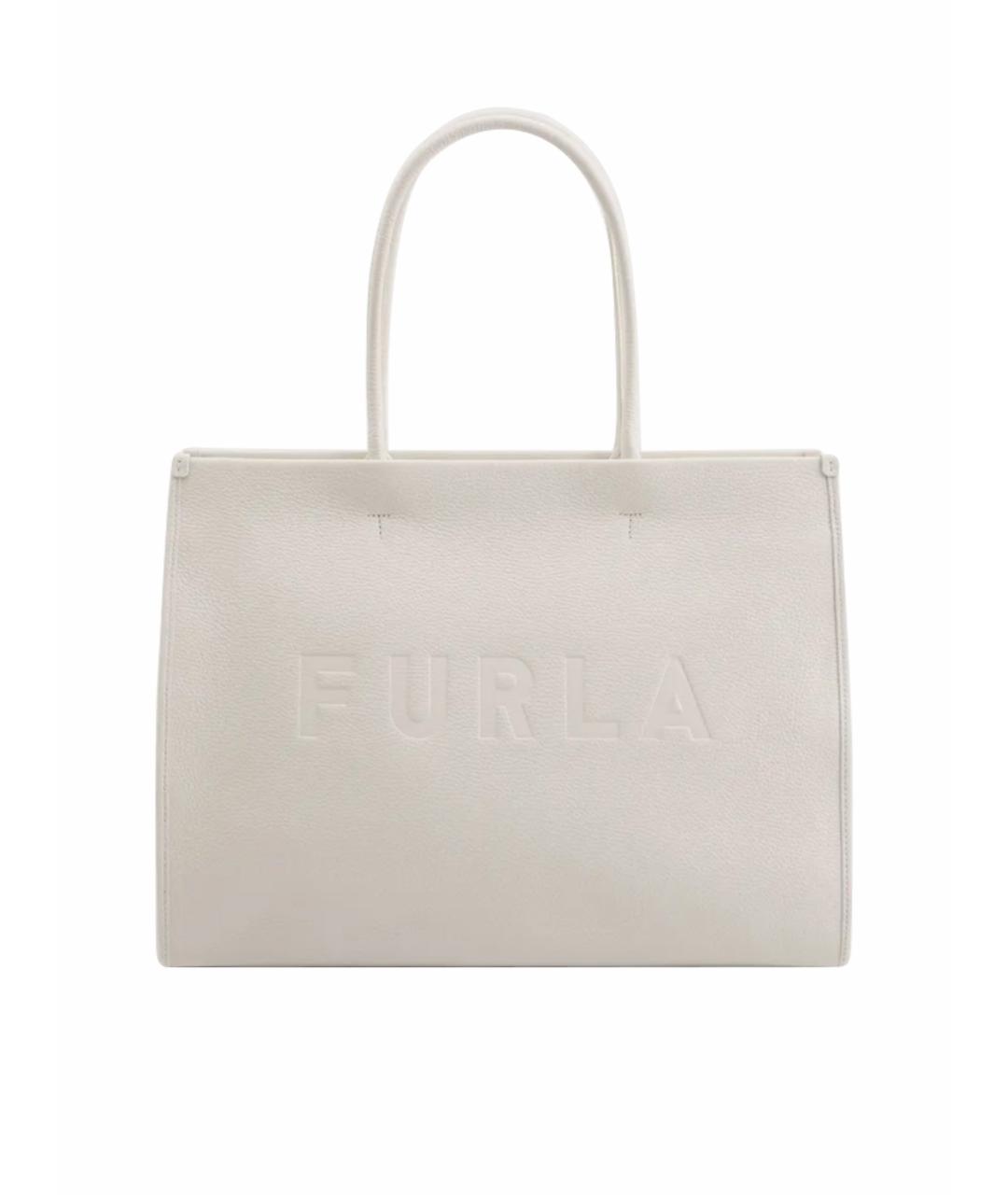 FURLA Белая кожаная сумка тоут, фото 1