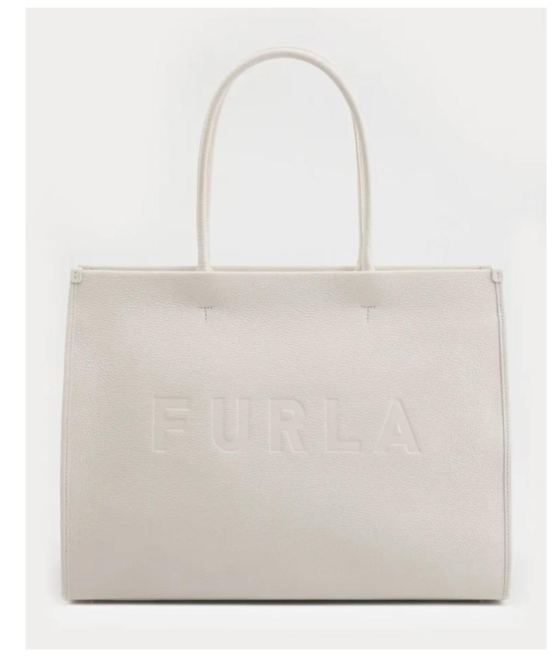 FURLA Белая кожаная сумка тоут, фото 3