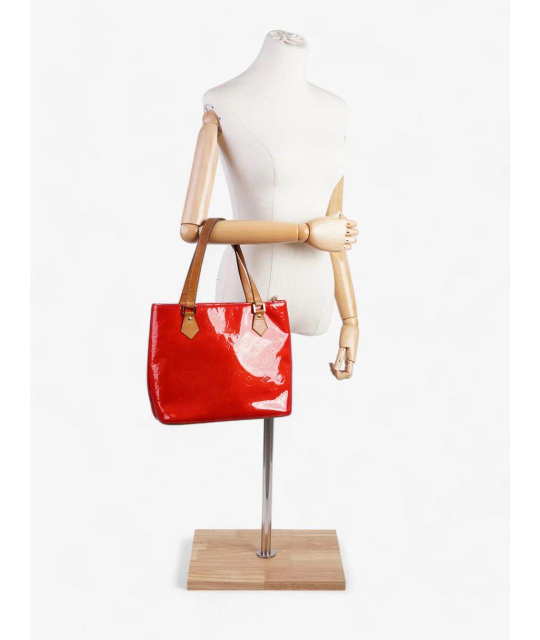LOUIS VUITTON Красная кожаная сумка через плечо, фото 8