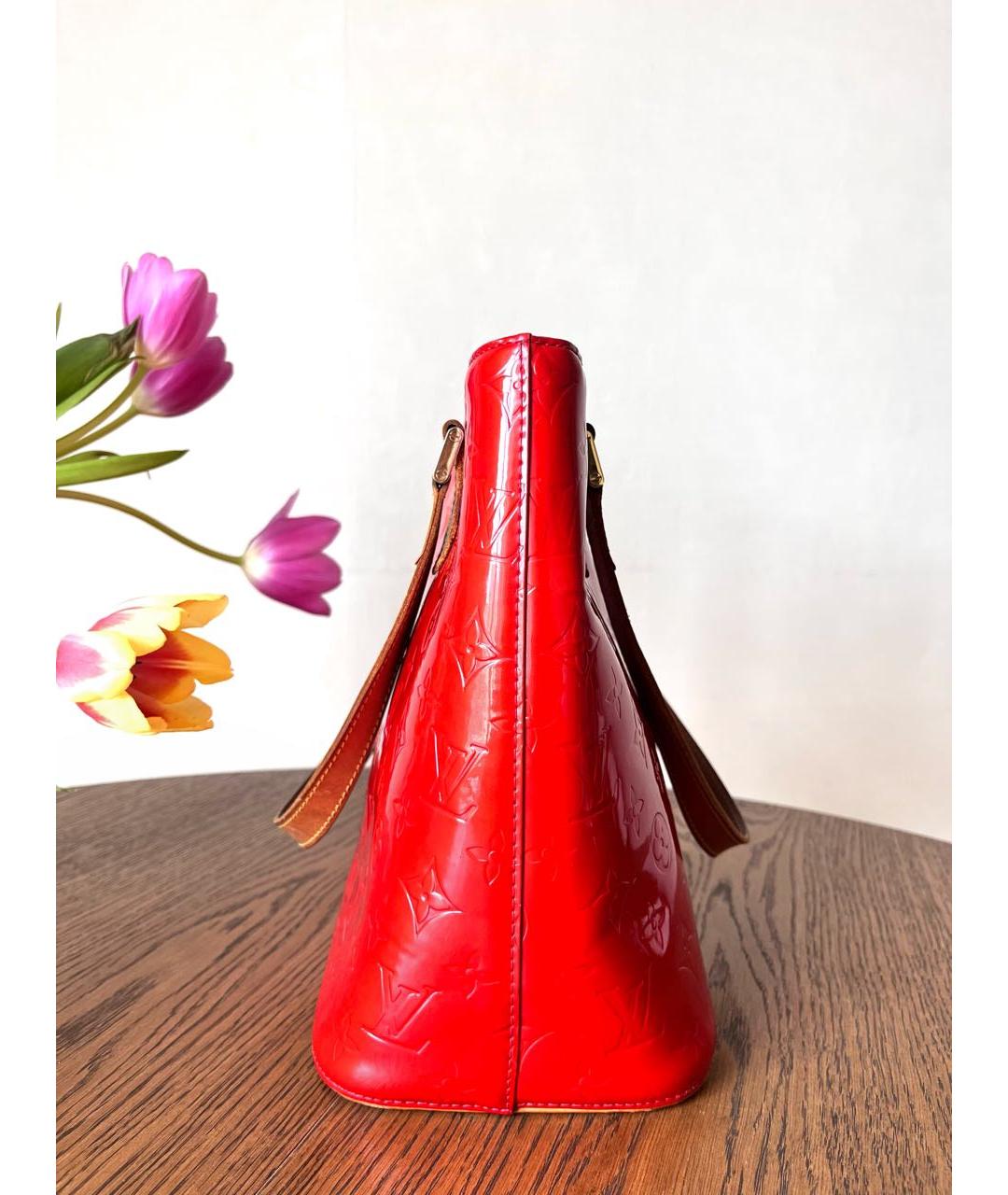 LOUIS VUITTON Красная кожаная сумка через плечо, фото 4