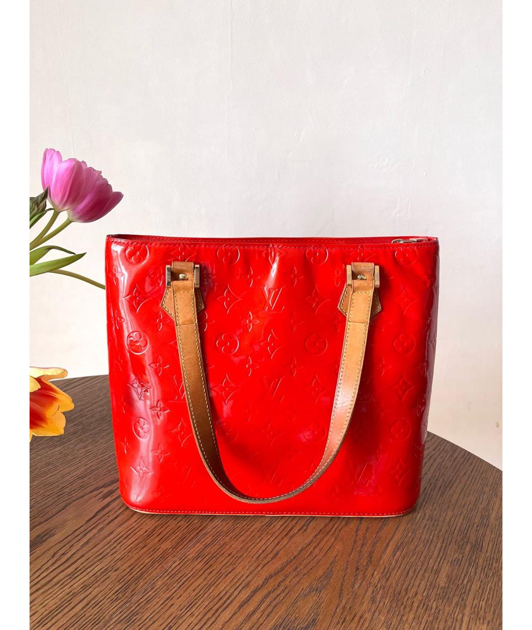 LOUIS VUITTON Красная кожаная сумка через плечо, фото 2