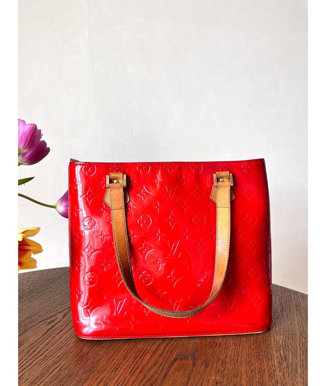 LOUIS VUITTON Красная кожаная сумка через плечо, фото 3