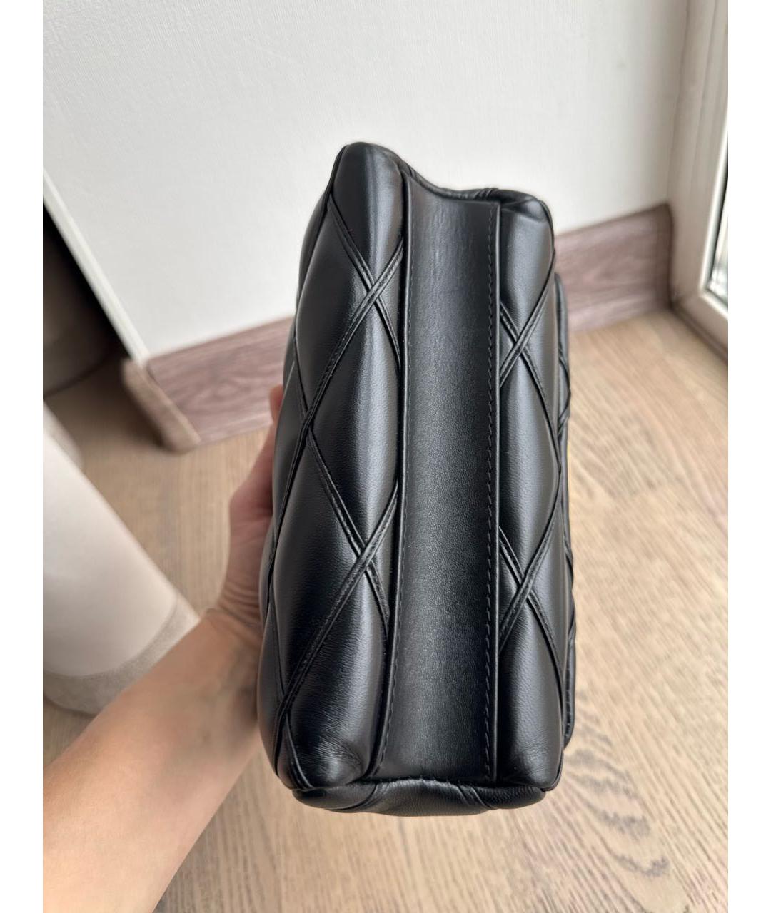LOUIS VUITTON Черная кожаная сумка с короткими ручками, фото 3