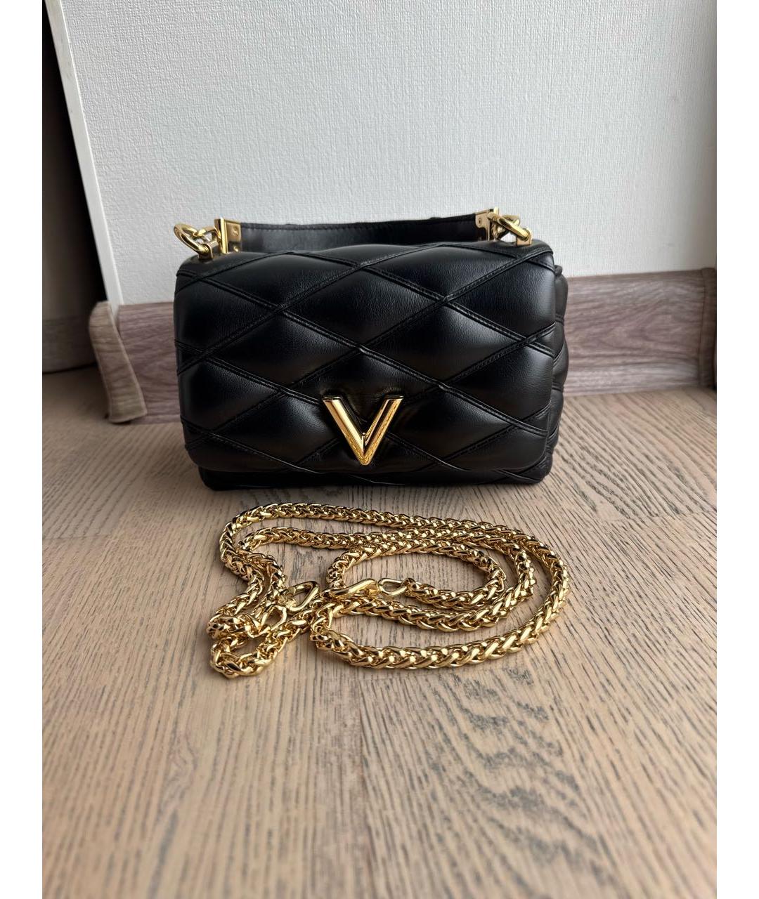 LOUIS VUITTON Черная кожаная сумка с короткими ручками, фото 5