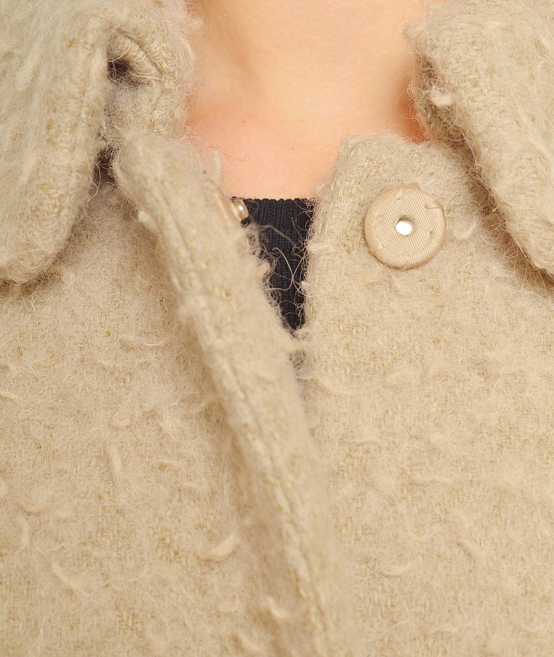 NO. 21 Бежевое шерстяное пальто, фото 4