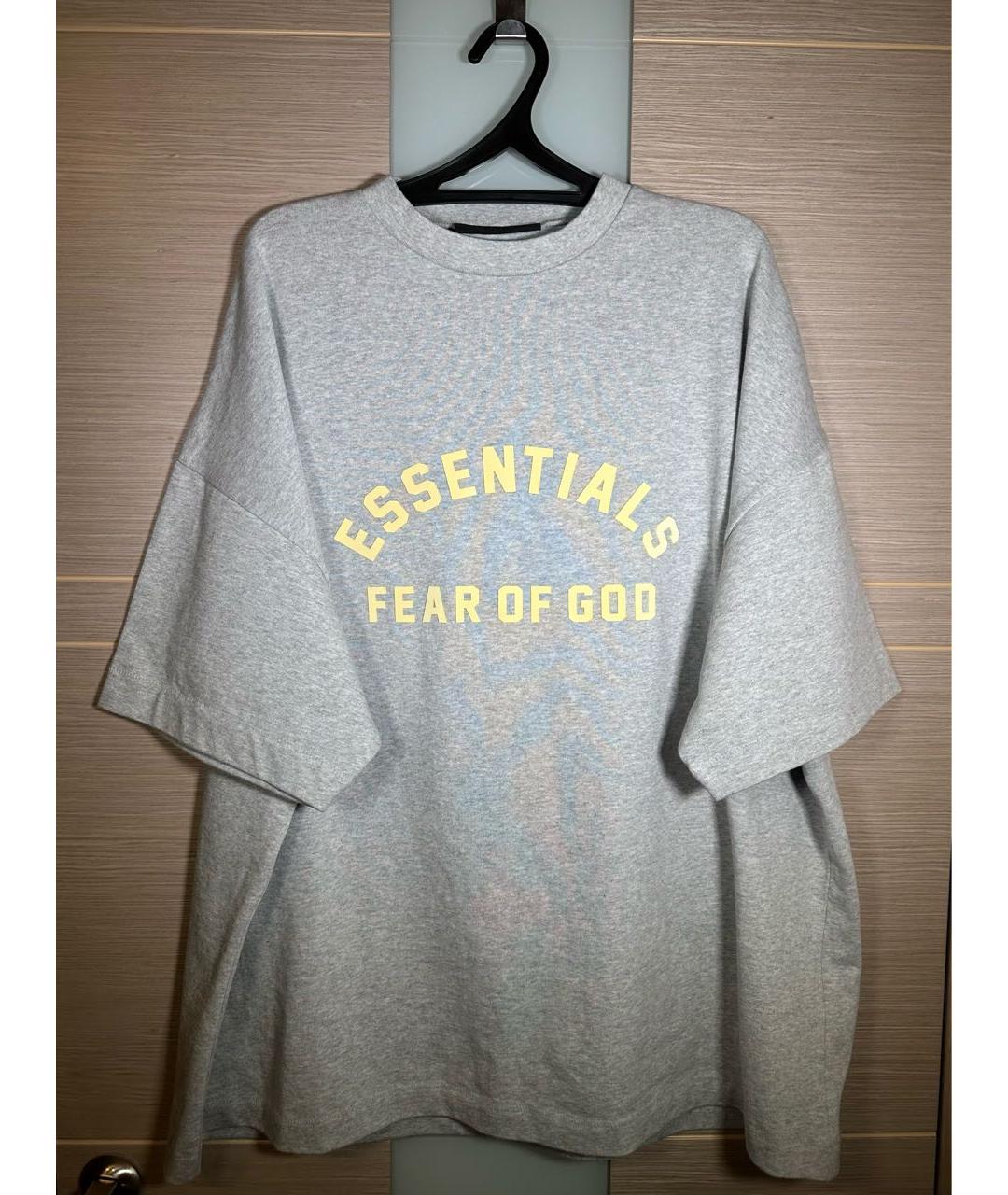 FEAR OF GOD ESSENTIALS Серая хлопковая футболка, фото 2