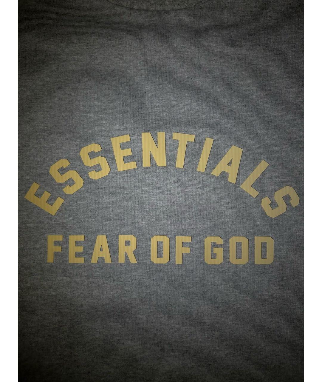 FEAR OF GOD ESSENTIALS Серая хлопковая футболка, фото 4