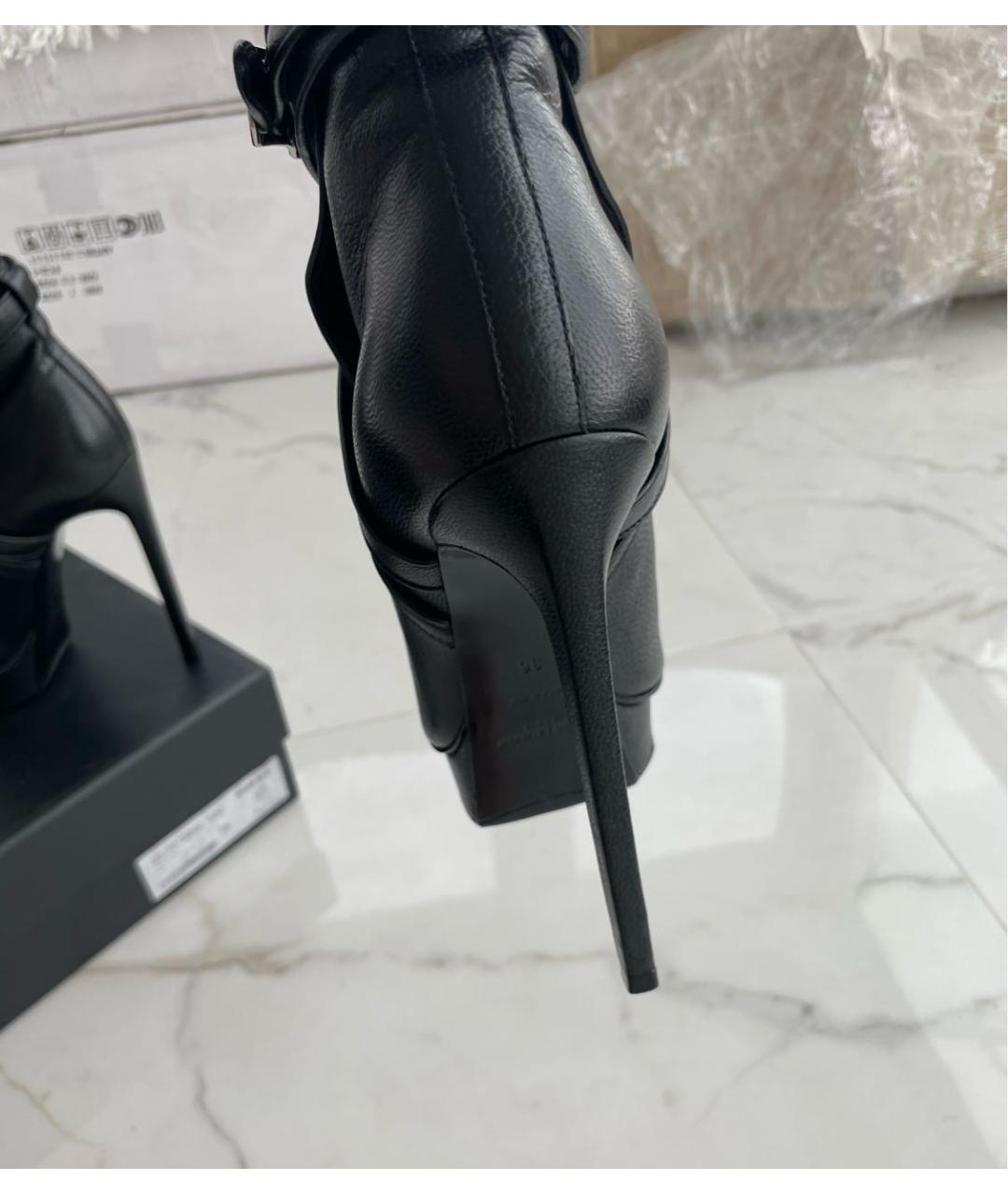 SAINT LAURENT Черные кожаные ботильоны, фото 4