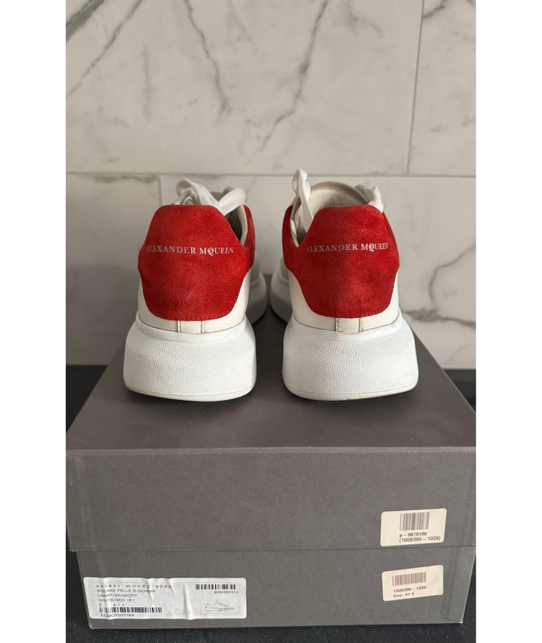 ALEXANDER MCQUEEN Белые кожаные низкие кроссовки / кеды, фото 4