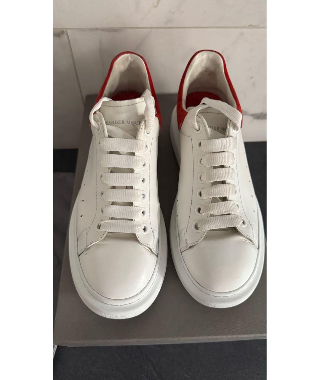 ALEXANDER MCQUEEN Белые кожаные низкие кроссовки / кеды, фото 2
