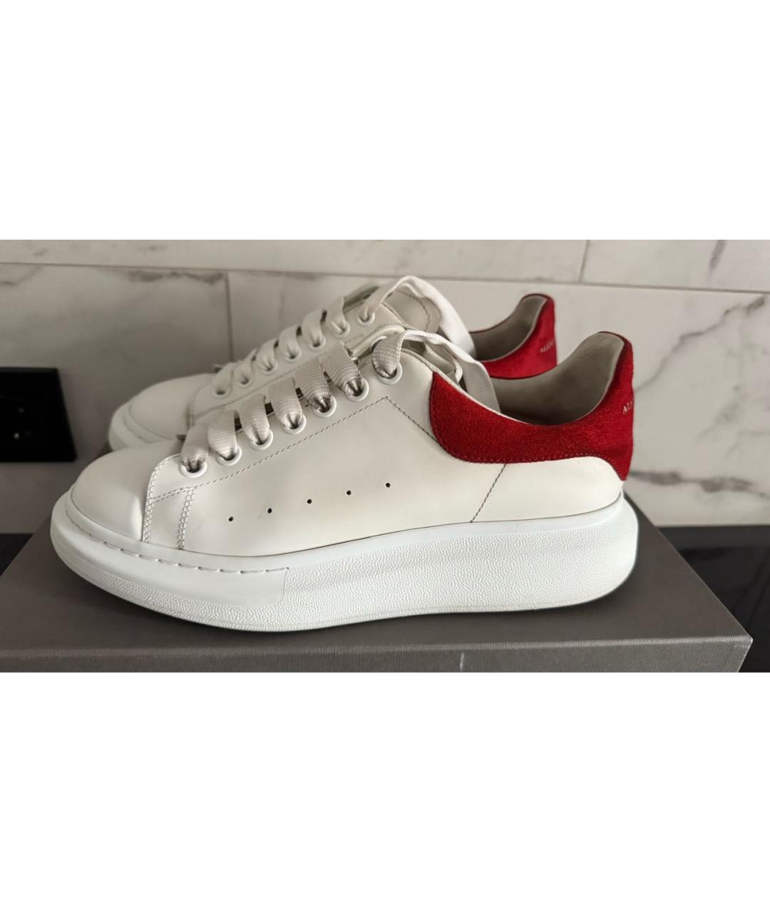 ALEXANDER MCQUEEN Белые кожаные низкие кроссовки / кеды, фото 5