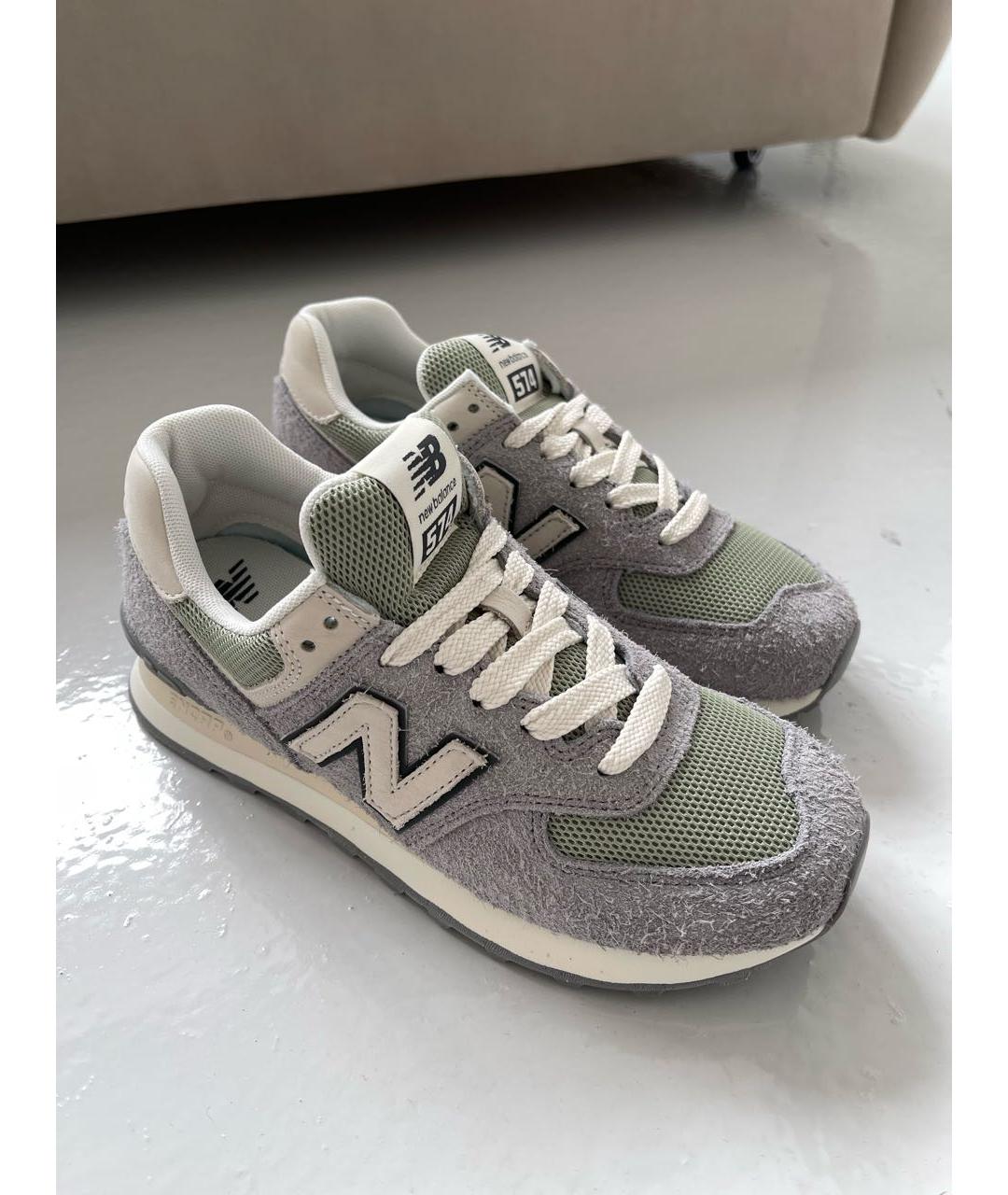 NEW BALANCE Серые замшевые кроссовки, фото 4