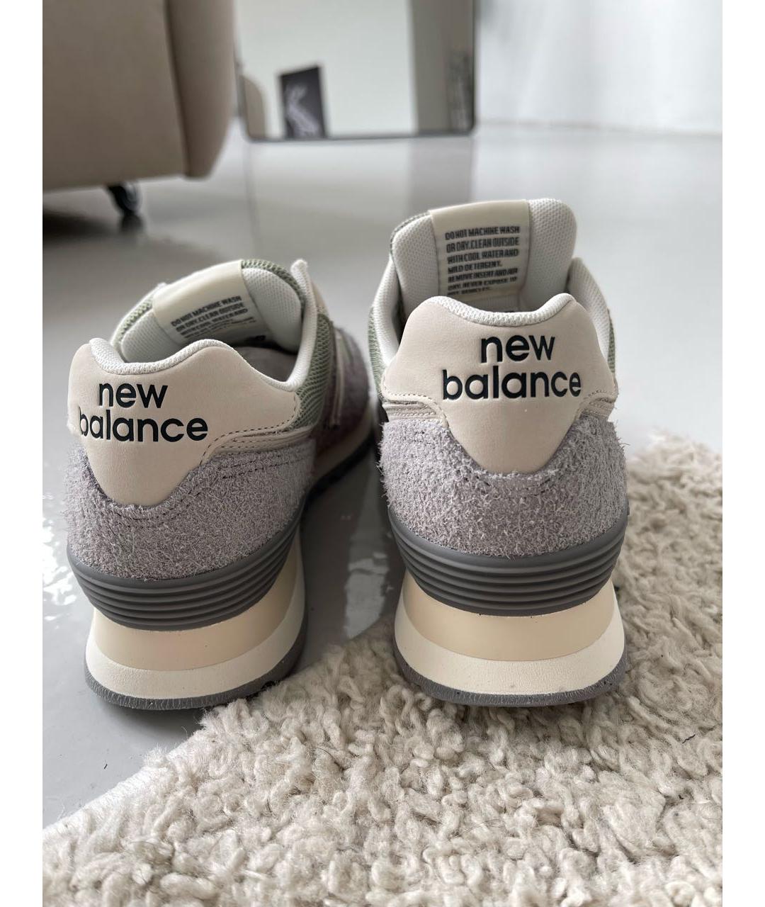 NEW BALANCE Серые замшевые кроссовки, фото 6