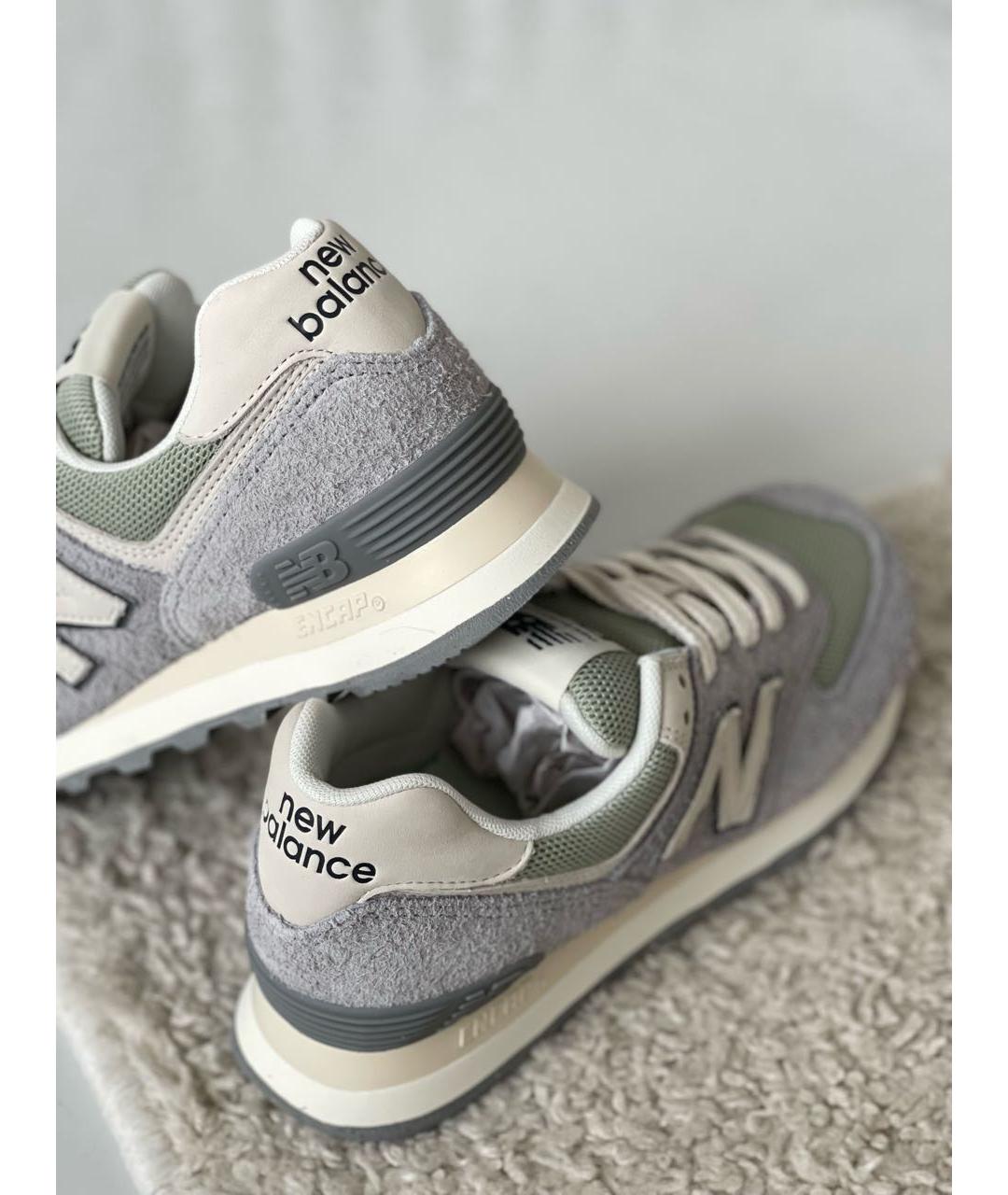 NEW BALANCE Серые замшевые кроссовки, фото 5