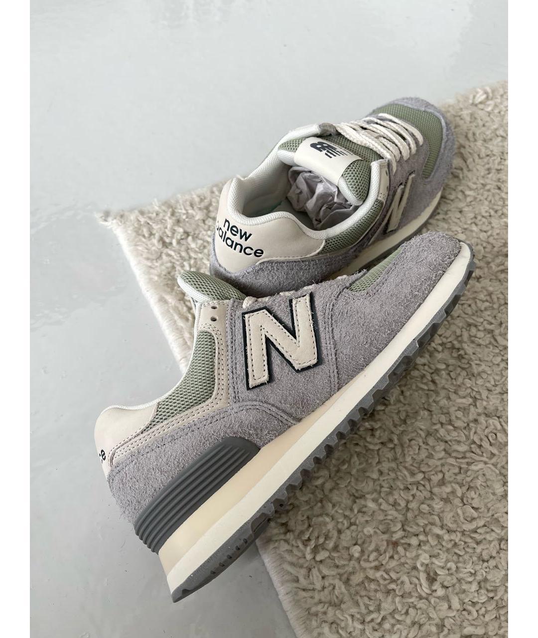 NEW BALANCE Серые замшевые кроссовки, фото 7