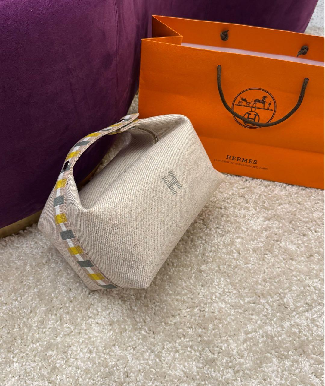 HERMES Серая косметичка, фото 5