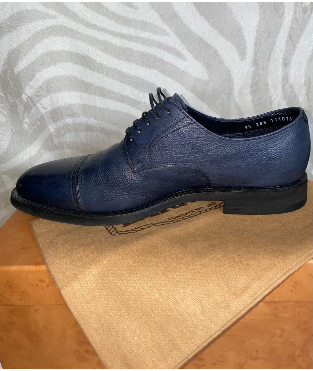 BARRETT Синие кожаные туфли, фото 8