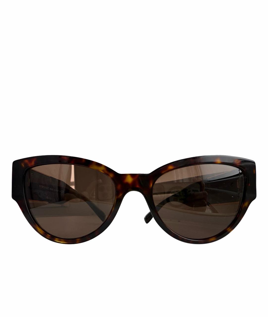 VERSACE Коричневые пластиковые солнцезащитные очки, фото 1