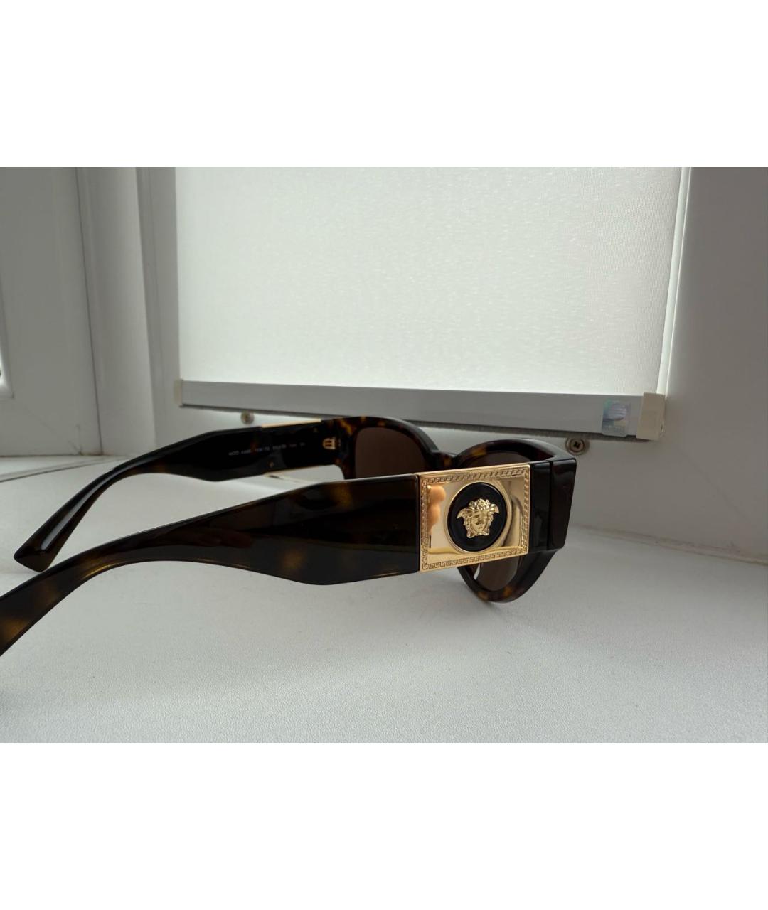 VERSACE Коричневые пластиковые солнцезащитные очки, фото 2
