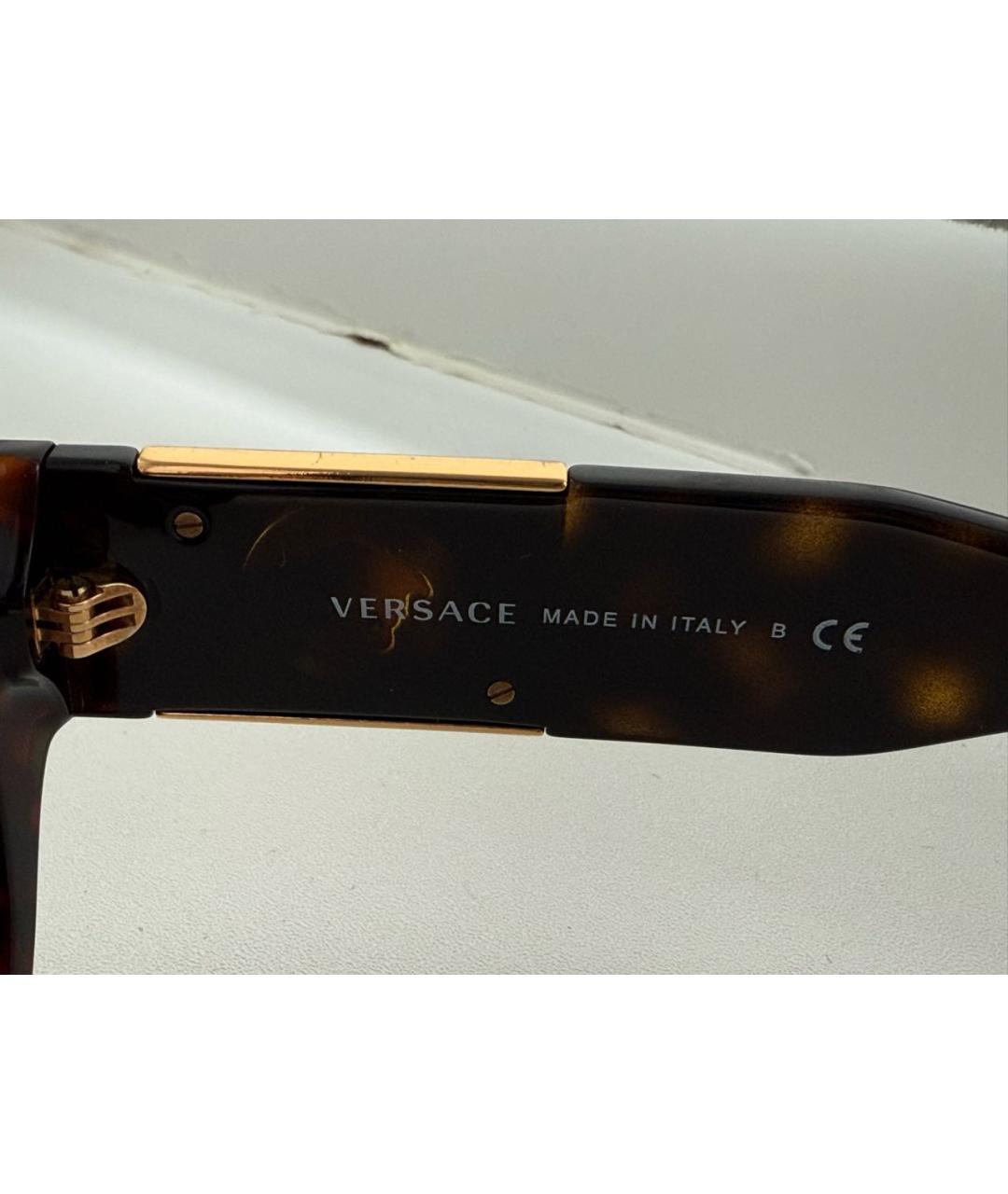 VERSACE Коричневые пластиковые солнцезащитные очки, фото 5