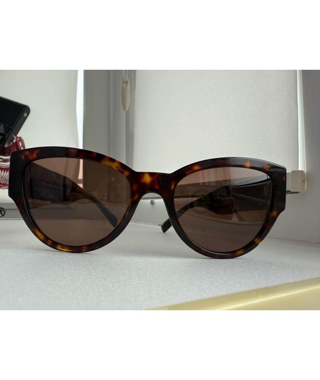VERSACE Коричневые пластиковые солнцезащитные очки, фото 6