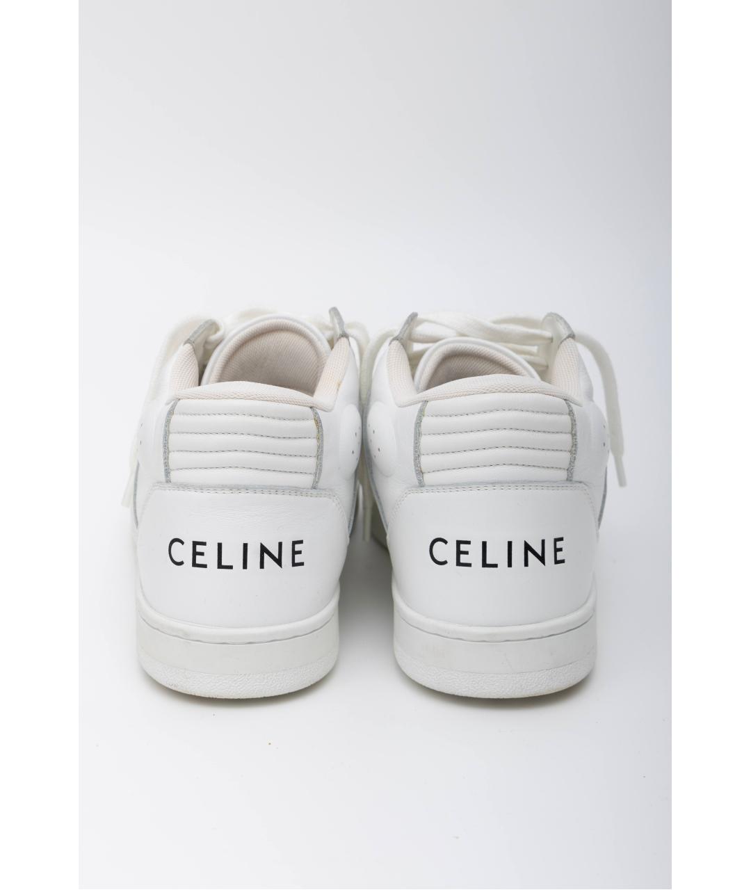 CELINE Белые кожаные кеды, фото 4