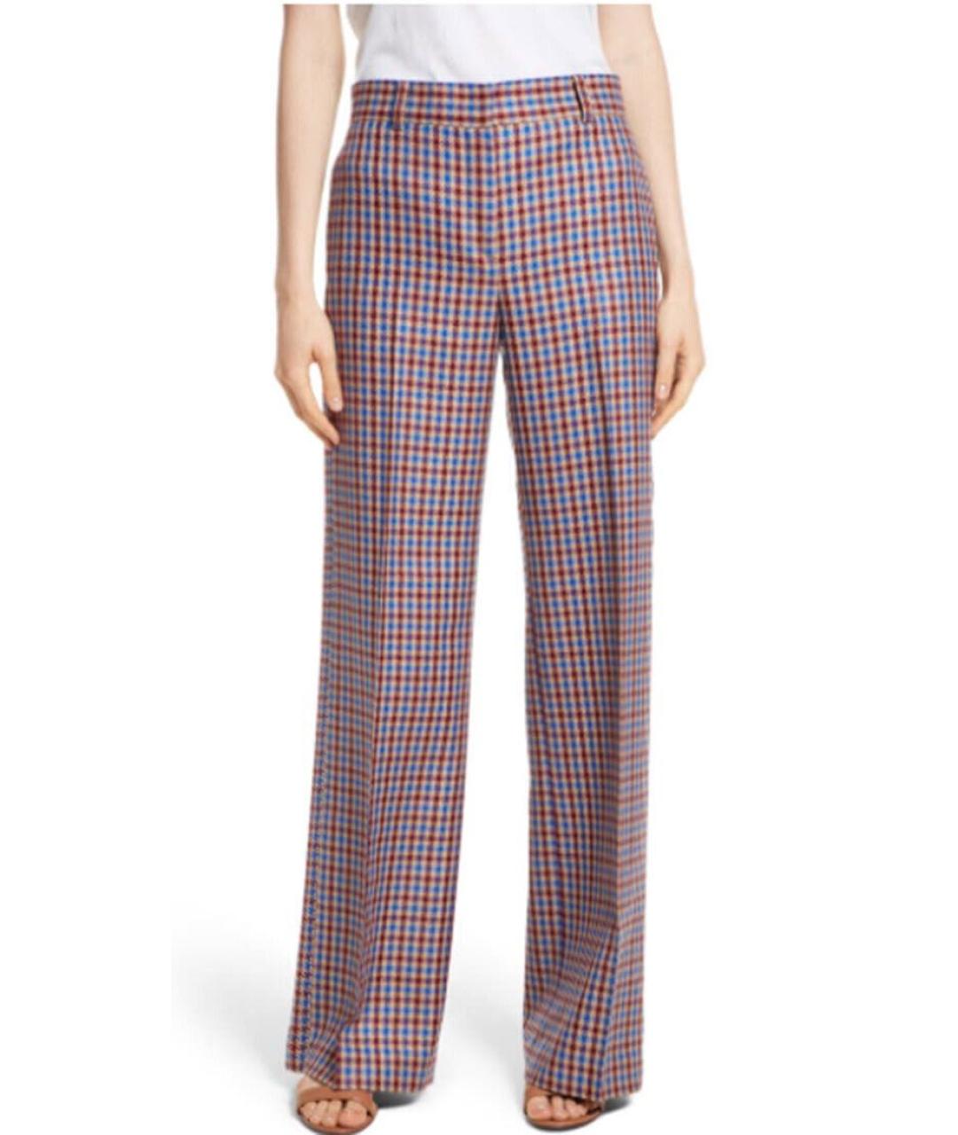 TORY BURCH Мульти шерстяные прямые брюки, фото 9